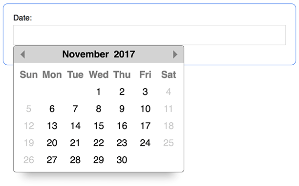 Datepicker screenshot