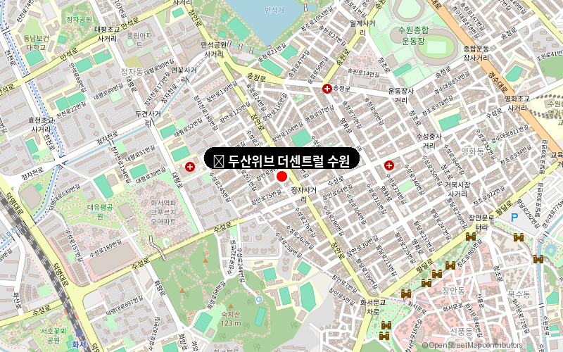 두산위브 더센트럴 수원 위치도