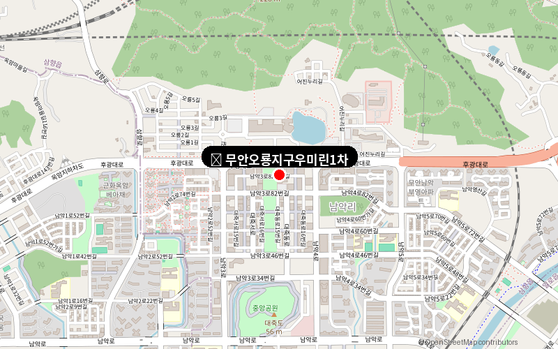 무안 오룡지구 우미린 1차 위치도