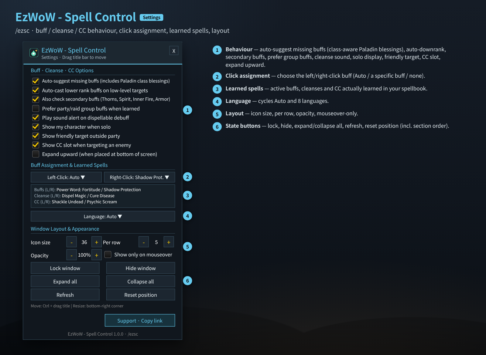 Settings preview