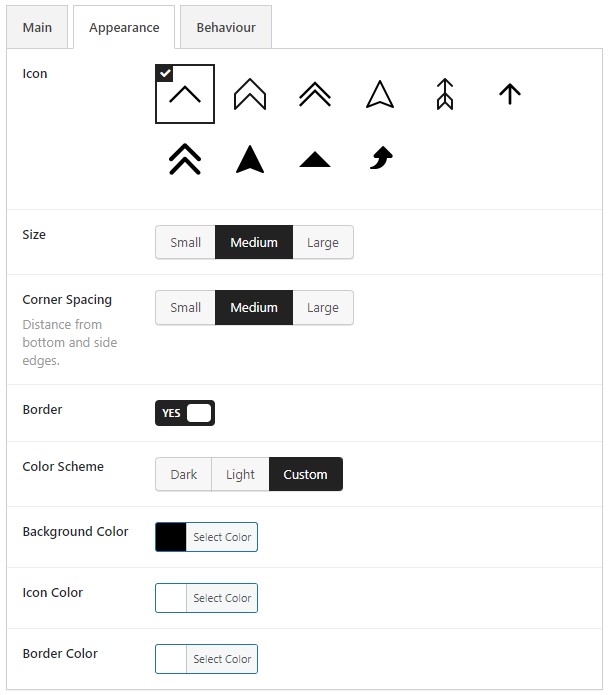 Appearance options