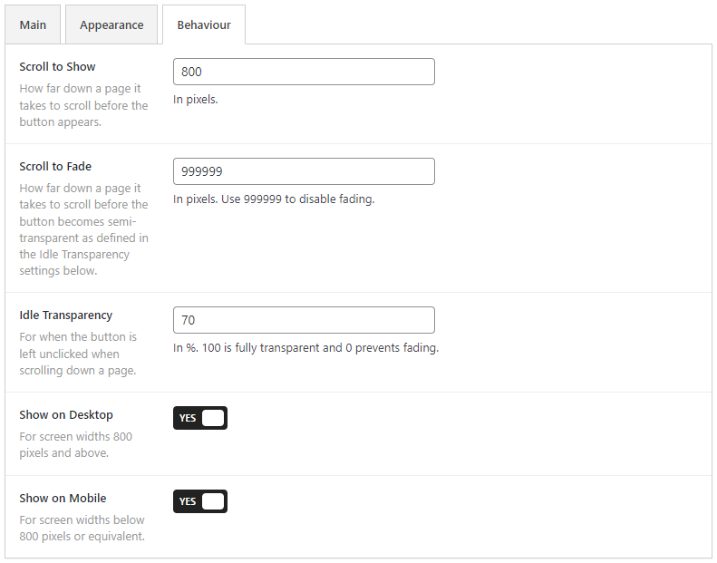 Customizing the behaviour