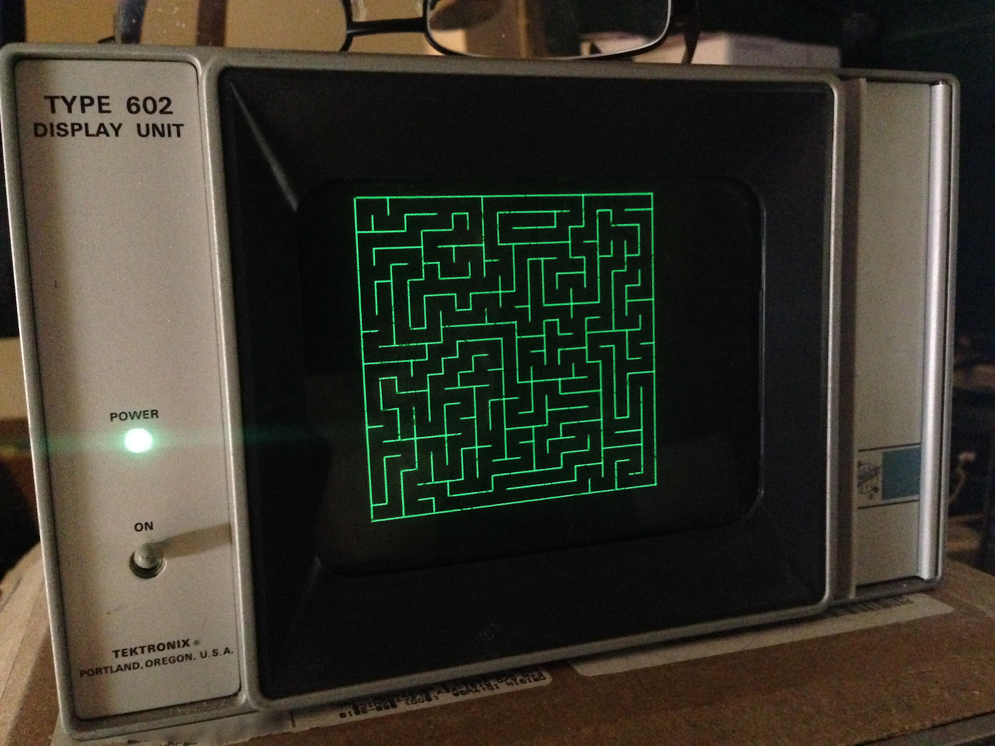 Maze displayed on Tektronix 602