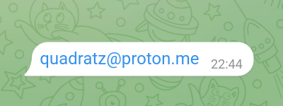 Email address message screenshot.