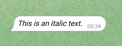 Italic message screenshot.