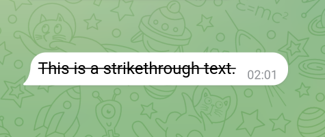 Strikethrough message screenshot.