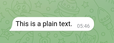 Plain text message screenshot.
