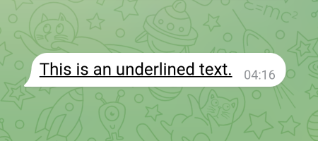 Underlined text message screenshot.