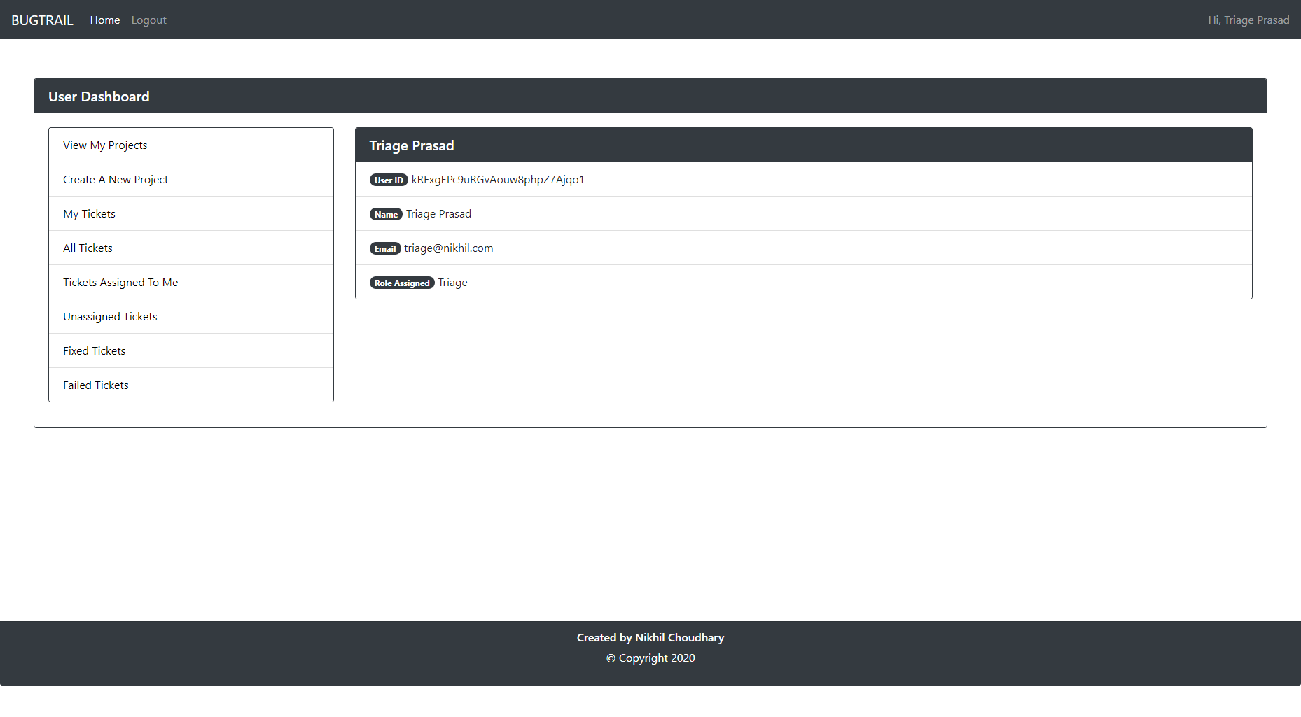 User Dashboard