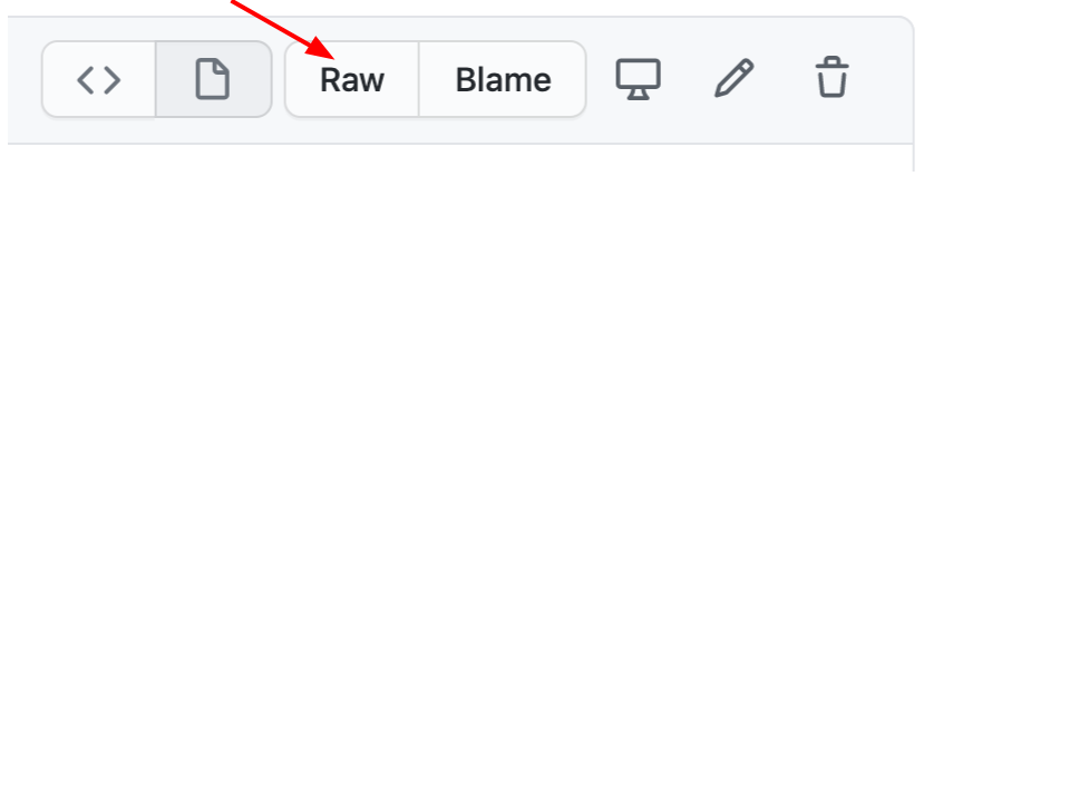 GitHub UI button to view raw file