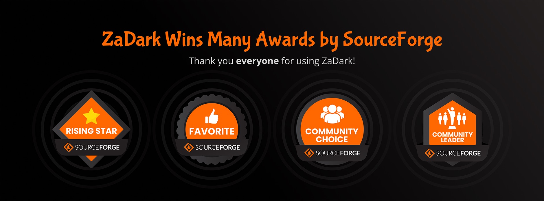 ZaDark Wins Many Awards by SourceForge
