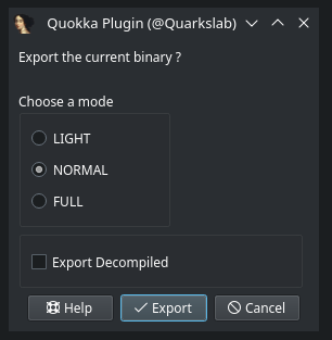 Export Dialog
