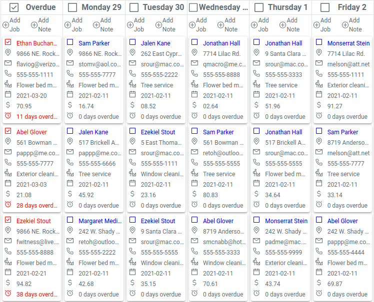 QCalendar example agenda view - planner