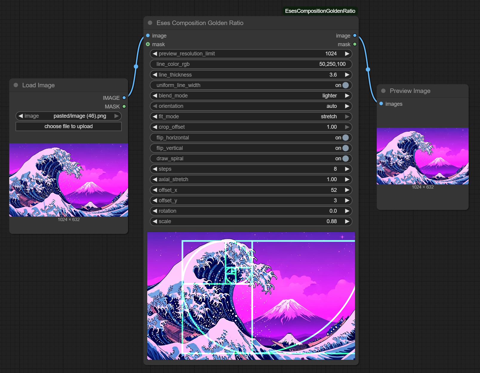 Eses Composition Golden Ratio Node Screenshot