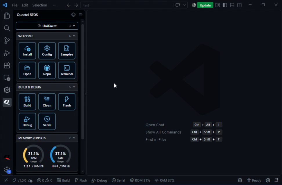 Quectel RTOS panel and solution switching demo