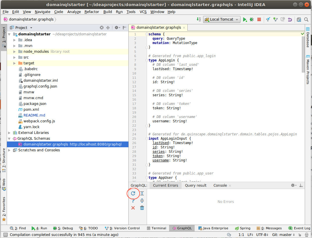 IntelliJ IDE with GraphQL plugin