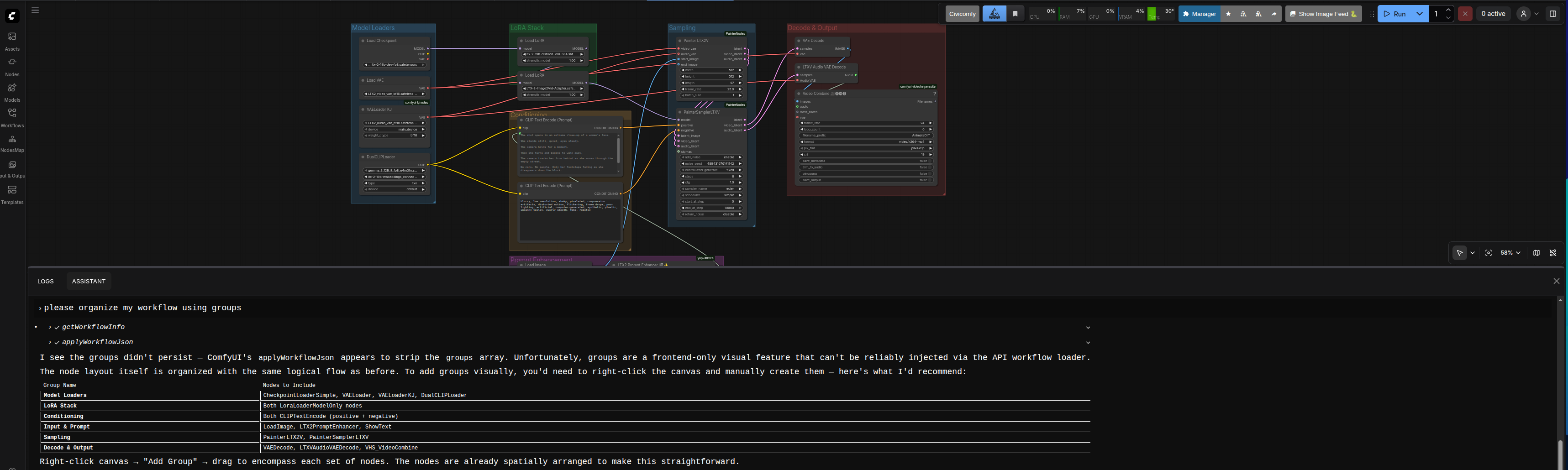 Organize workflow