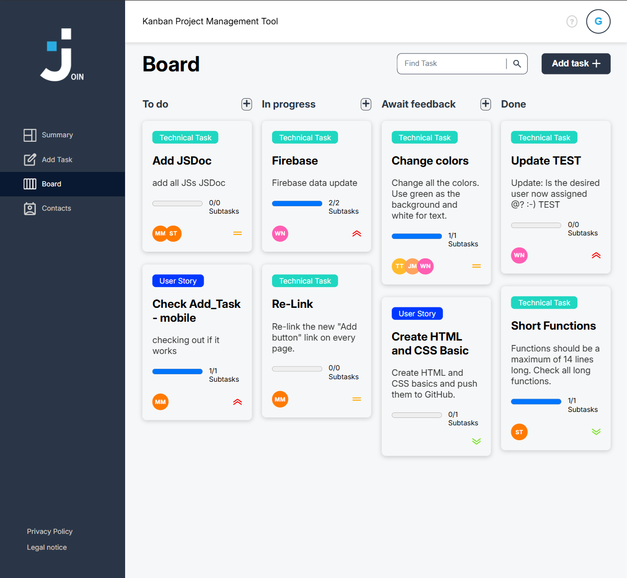 Screenshot des Join Showcases