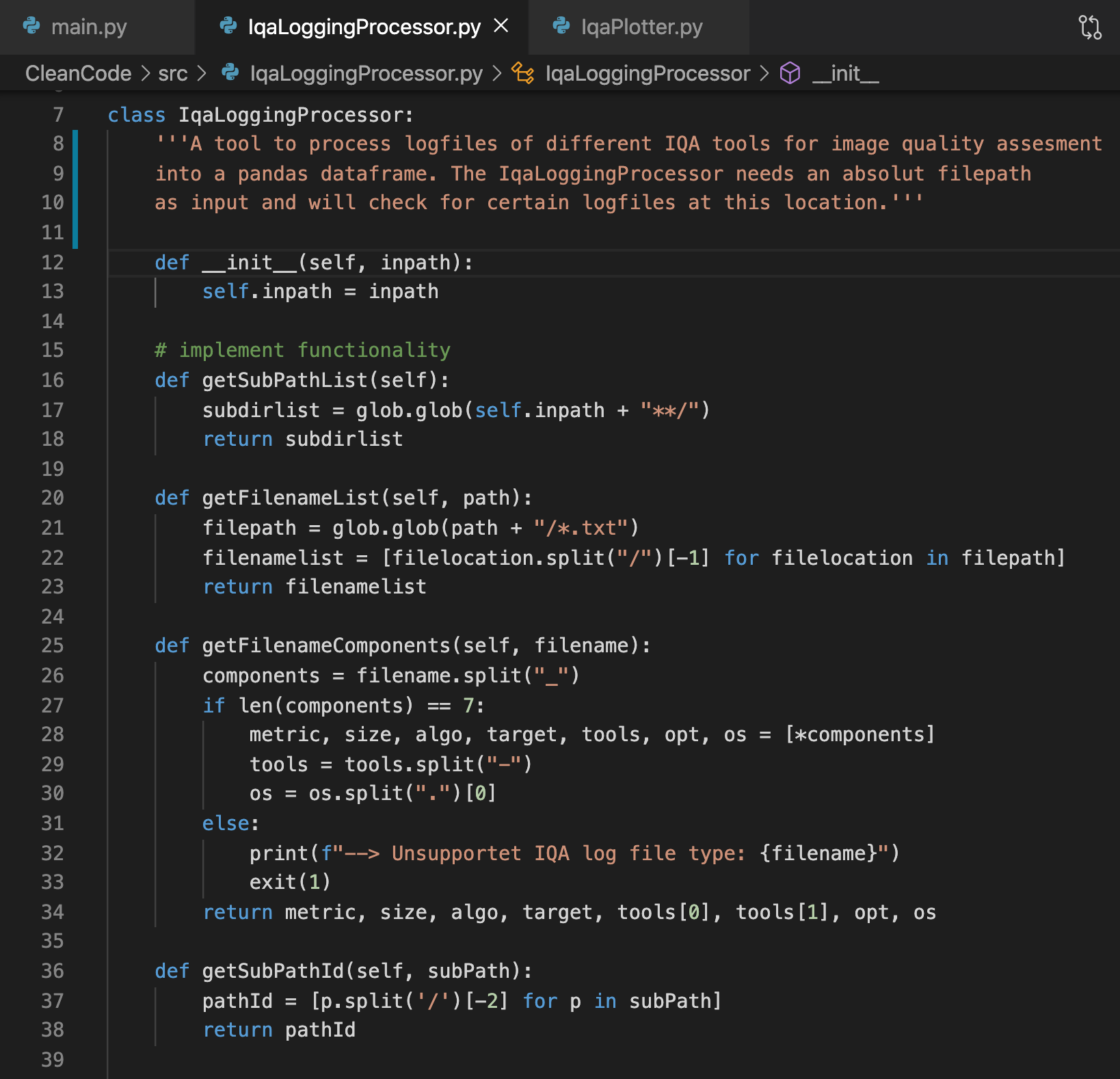 Refactoring of code functionality into seperate function.