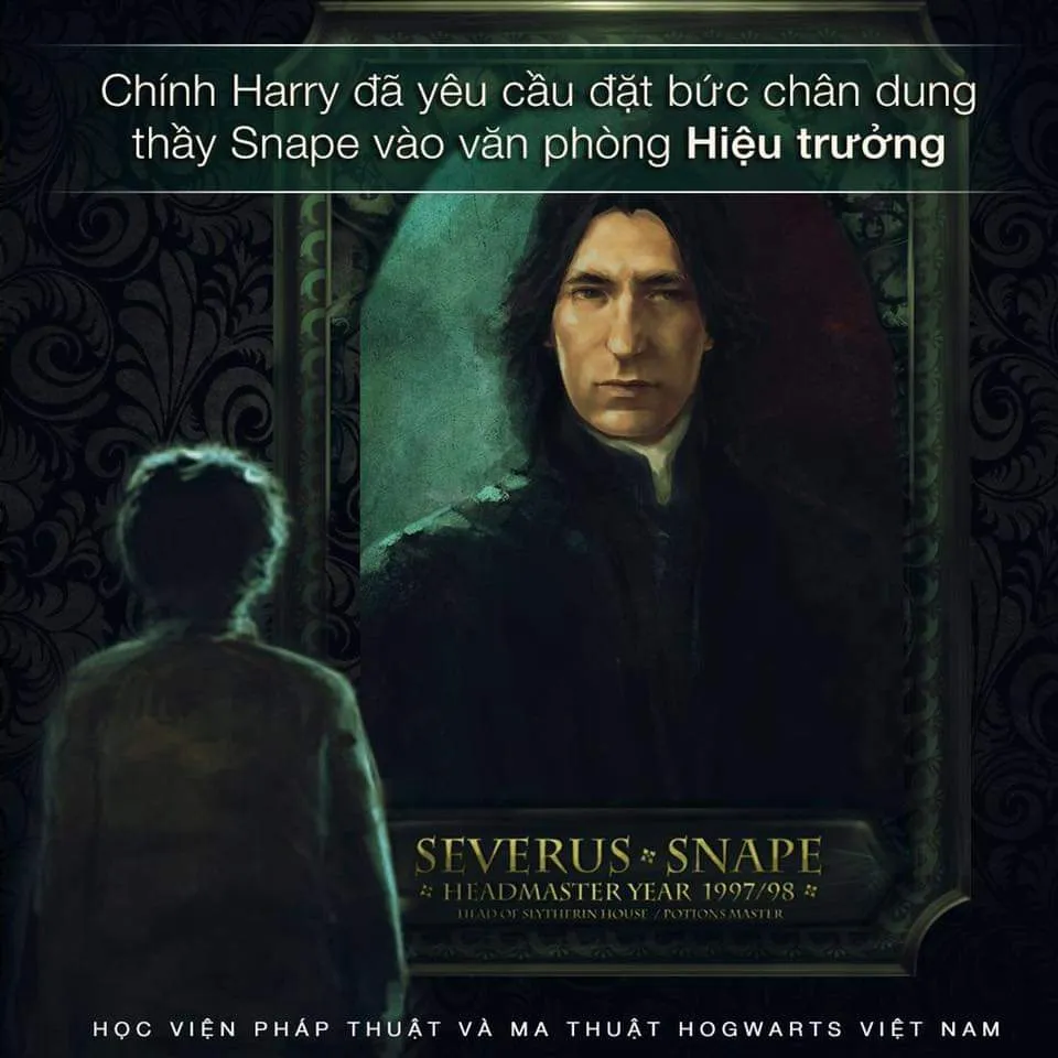 Không có bức chân dung nào của thầy Snape trong văn phòng Hiệu trưởng