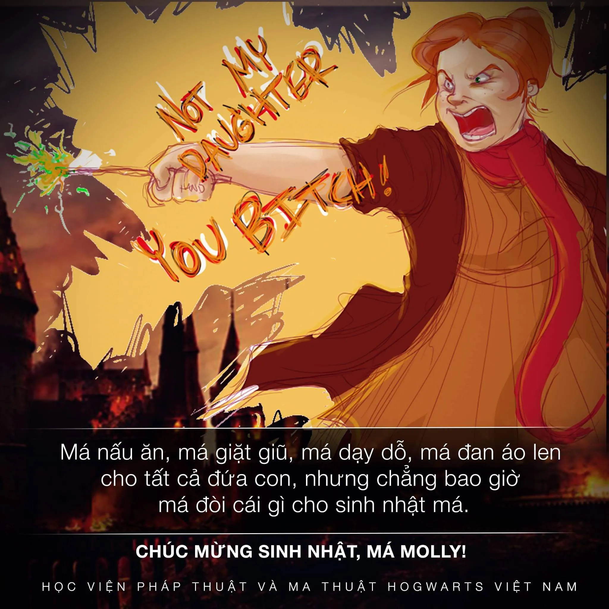 Gần như chẳng một ai biết hôm nay, 30/10, là sinh nhật của má Molly Weasley