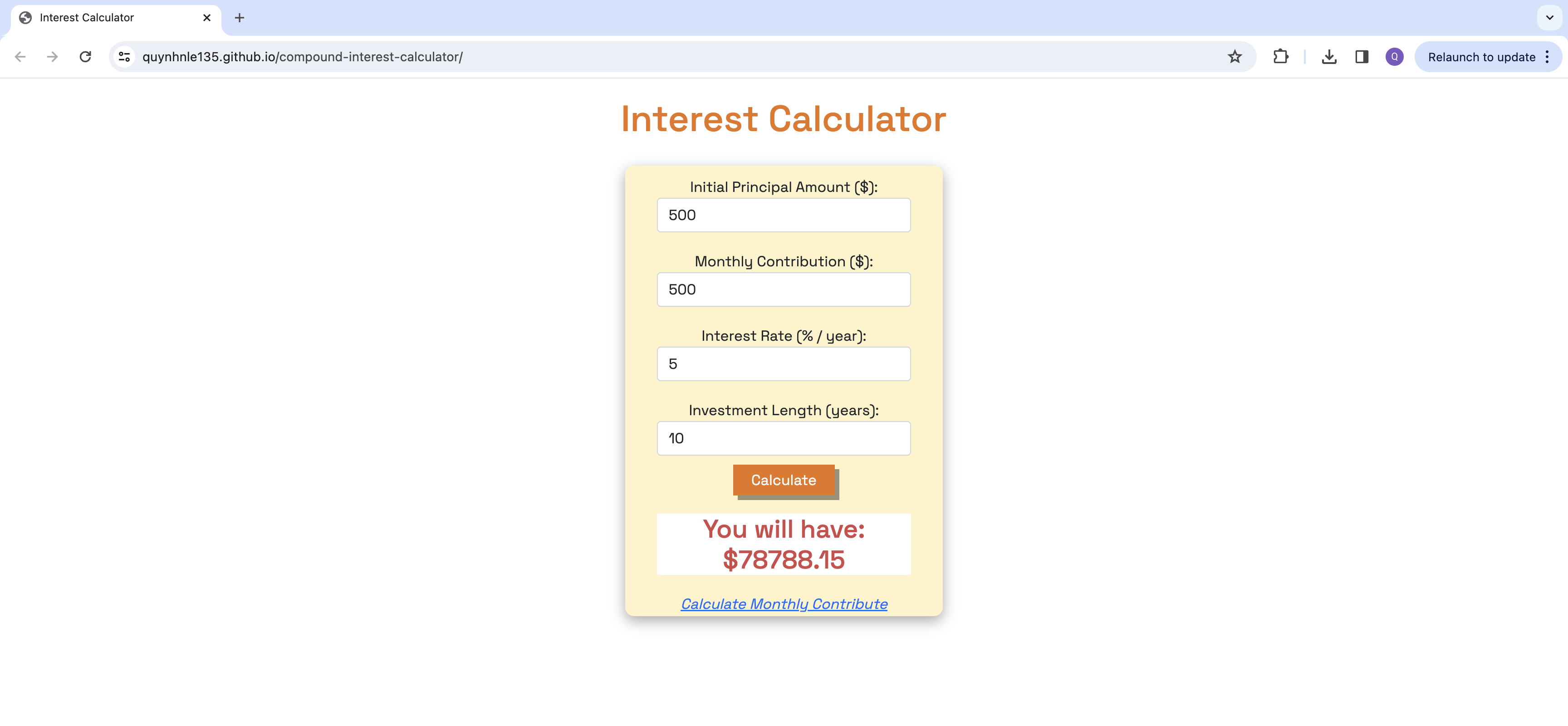 interest calculate