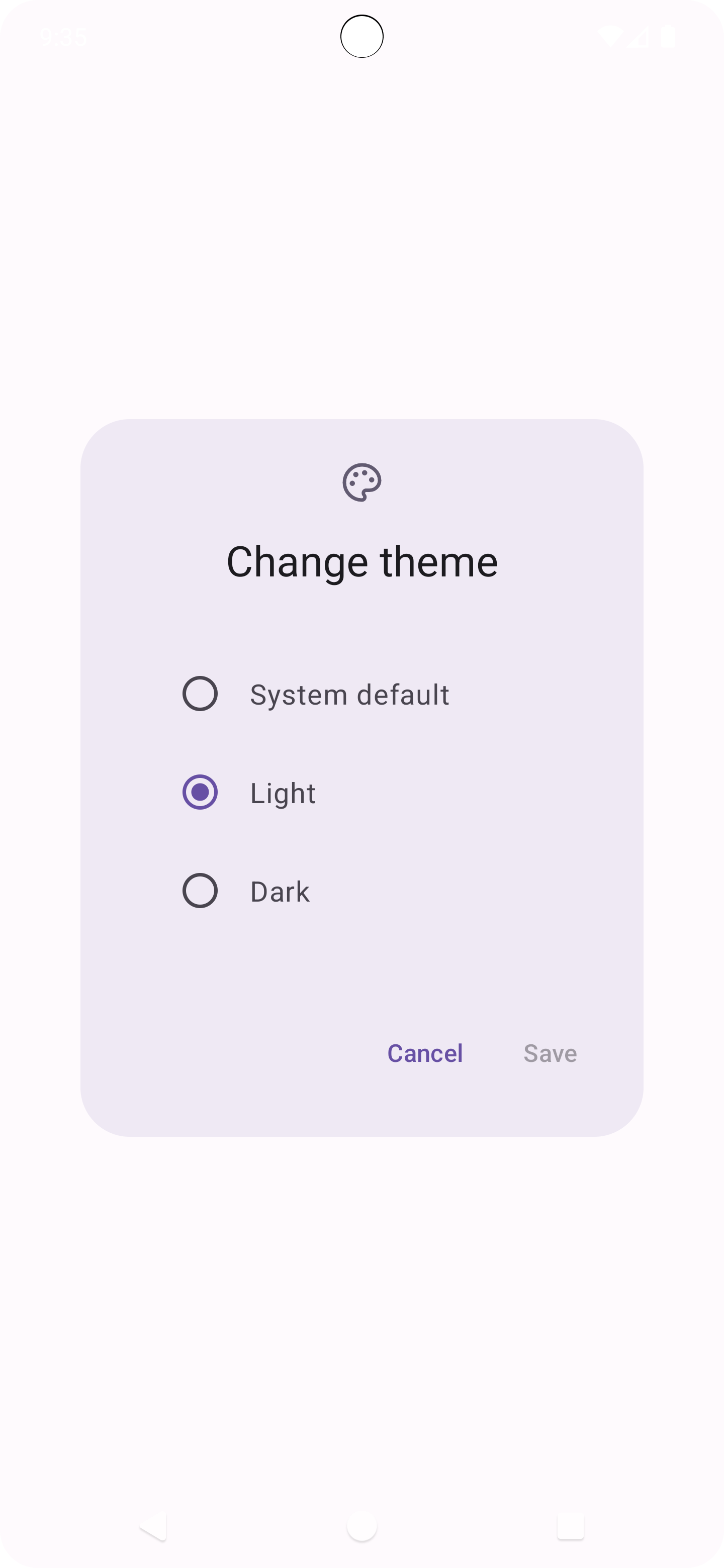 Theme picker screenshot