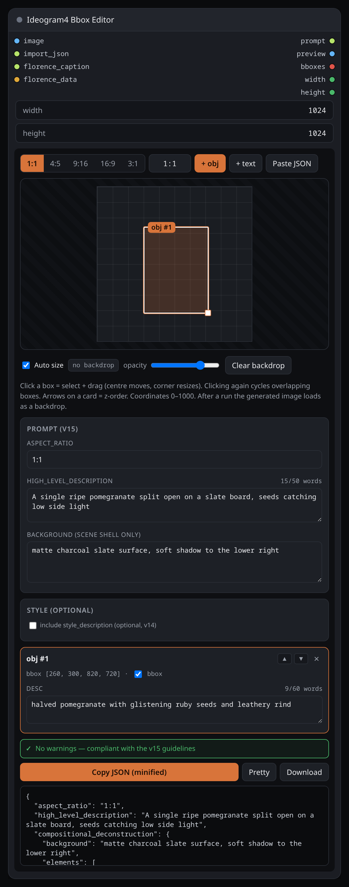 The editor with no backdrop — default editing state