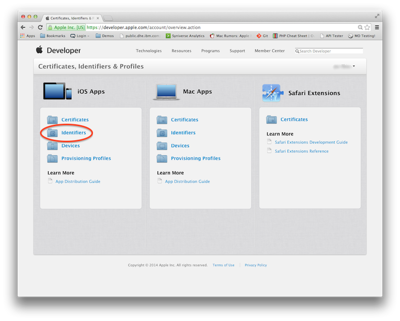 Certificates, Identifiers and Profiles