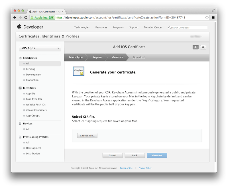 Generate Certificate