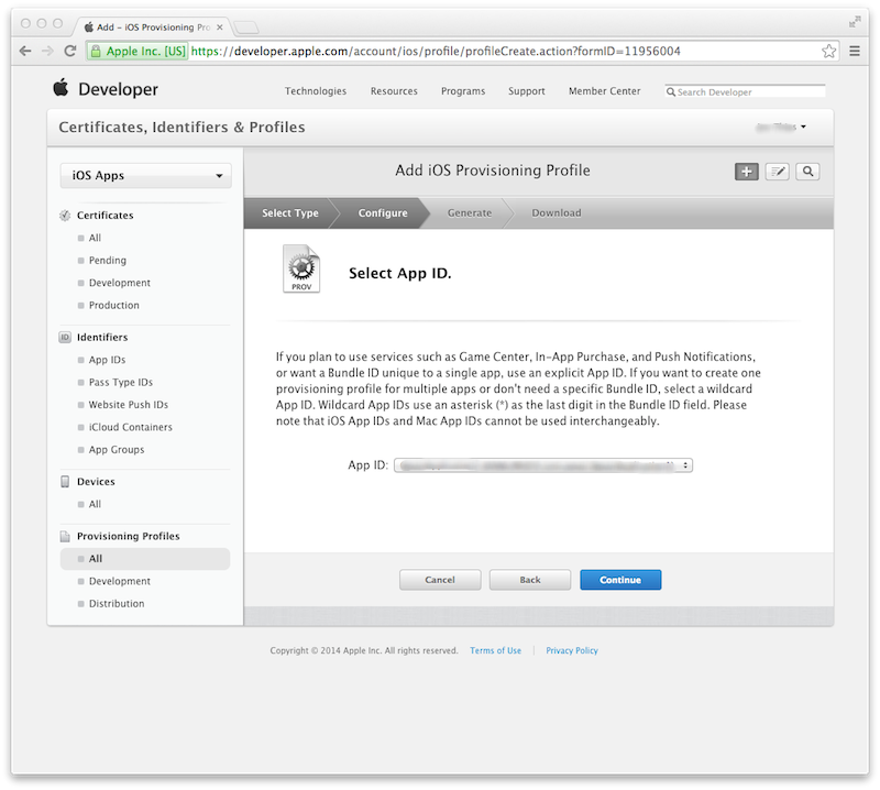 Provisioning Profile Dev