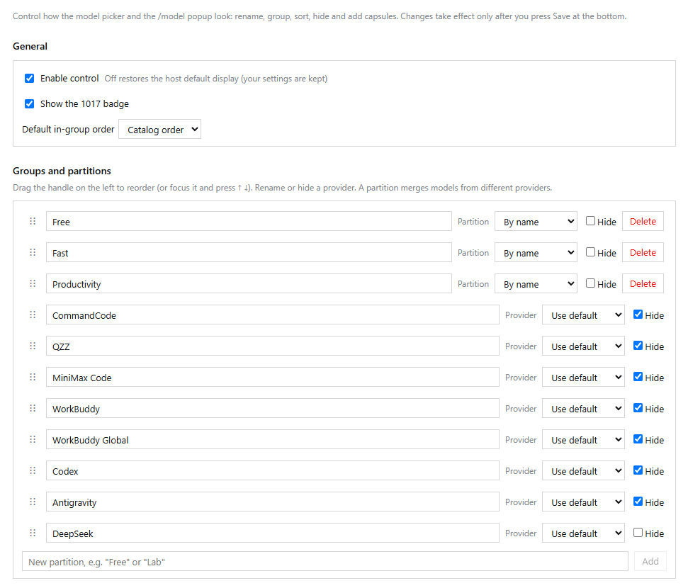 Groups and partitions page