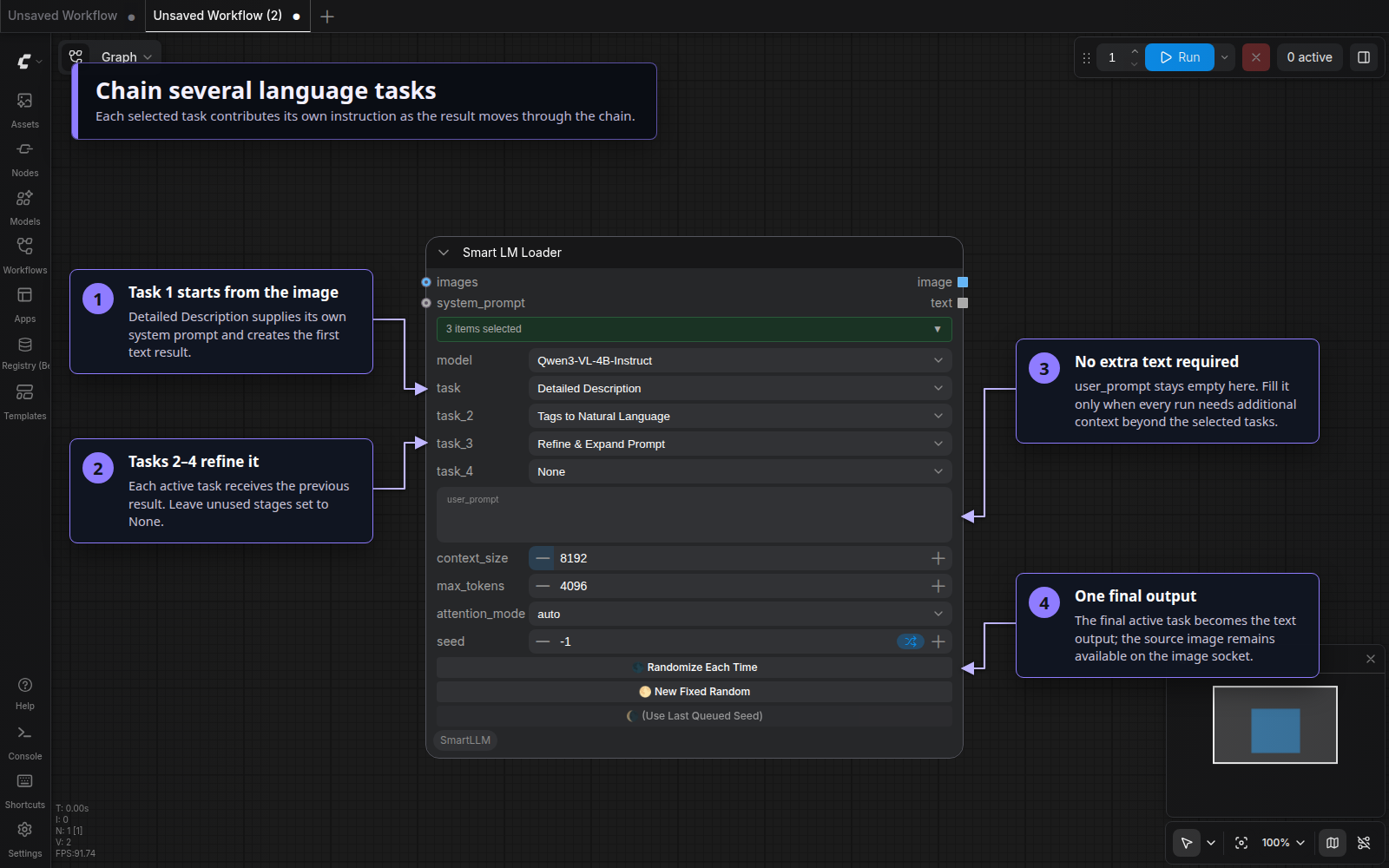 Annotated Smart LM Loader multi-task chain