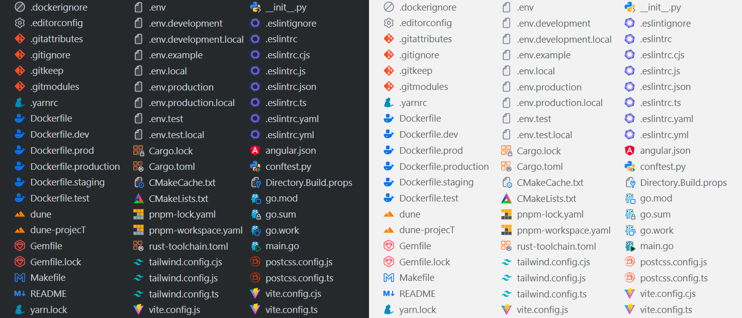 Preview file names icons