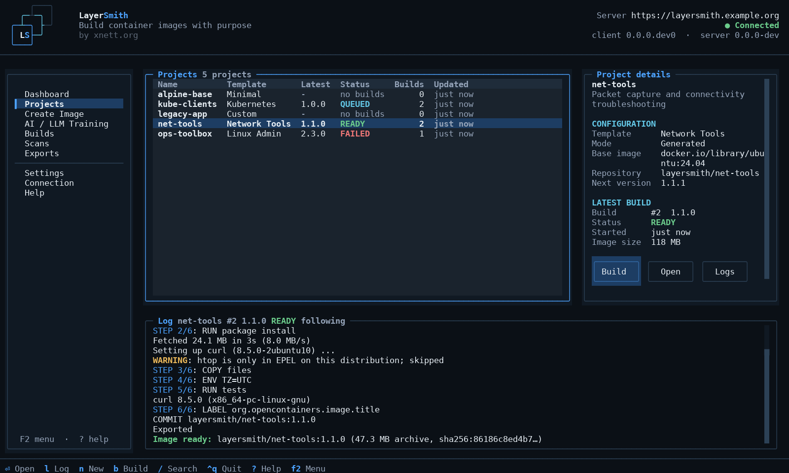 LayerSmith terminal client