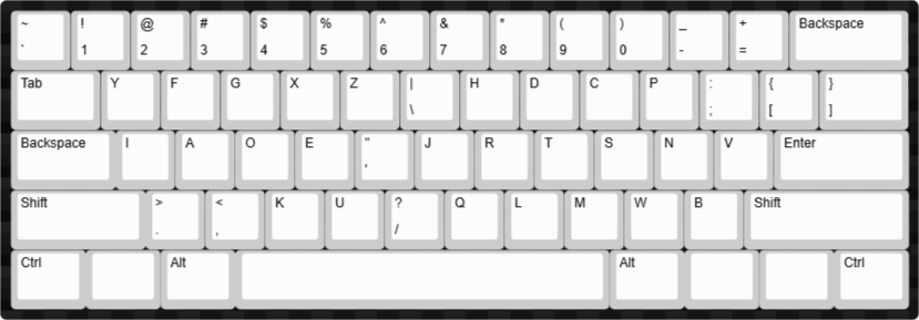 オーダー専用ページ ggx2ac's first keyboard layout: the diamond mirroring keyboard