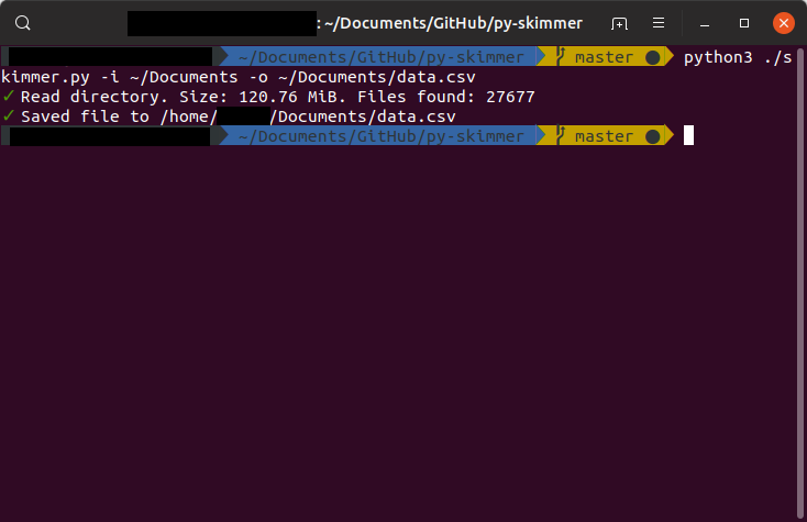 GitHub - lxsavage/py-skimmer: Will output data about a directory ...