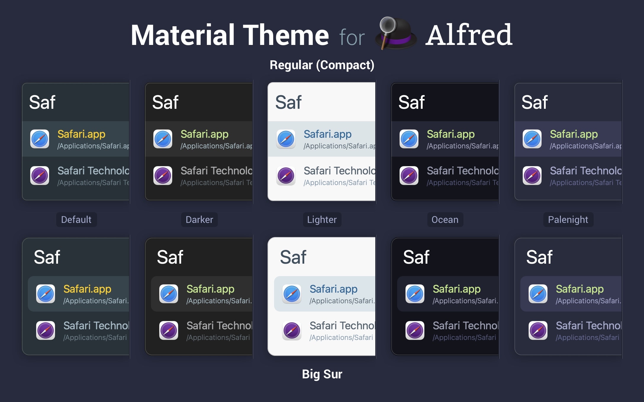 Material Theme for Alfred Screenshot