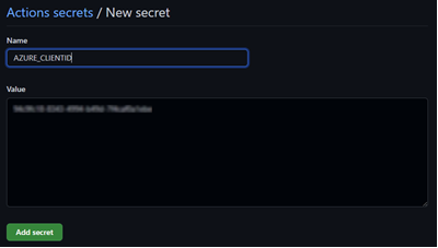 azure credentials github secret