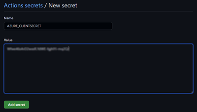 azure credentials github secret