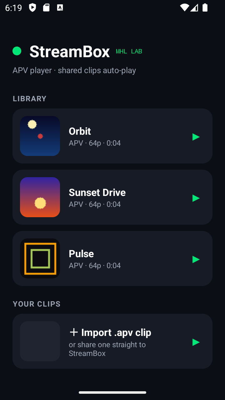 StreamBox library on the AVD