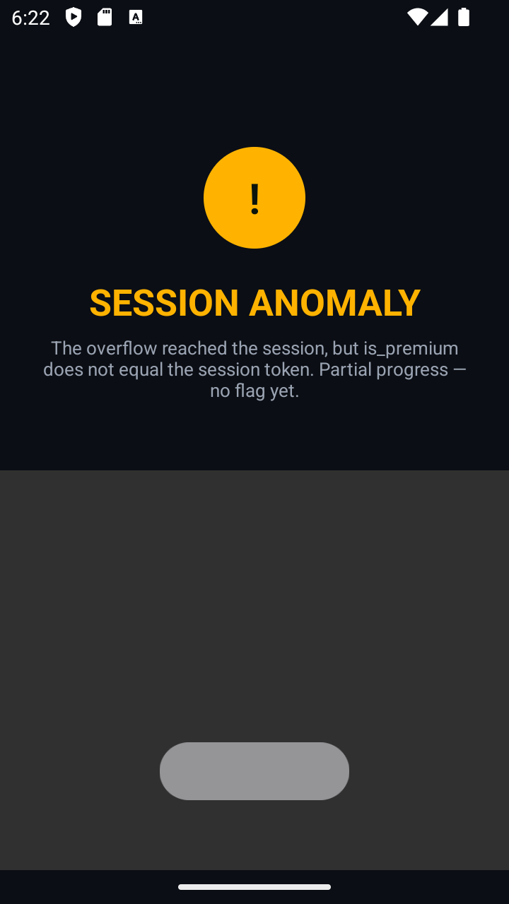 64×128 shared clip: SESSION ANOMALY (overflow reached the session, token mismatch)