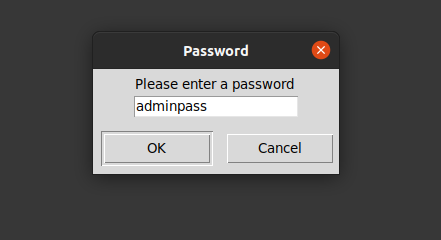 Admin Password Window