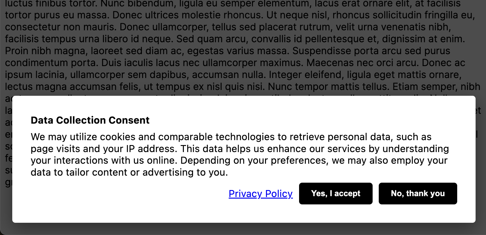 popup screenshot
