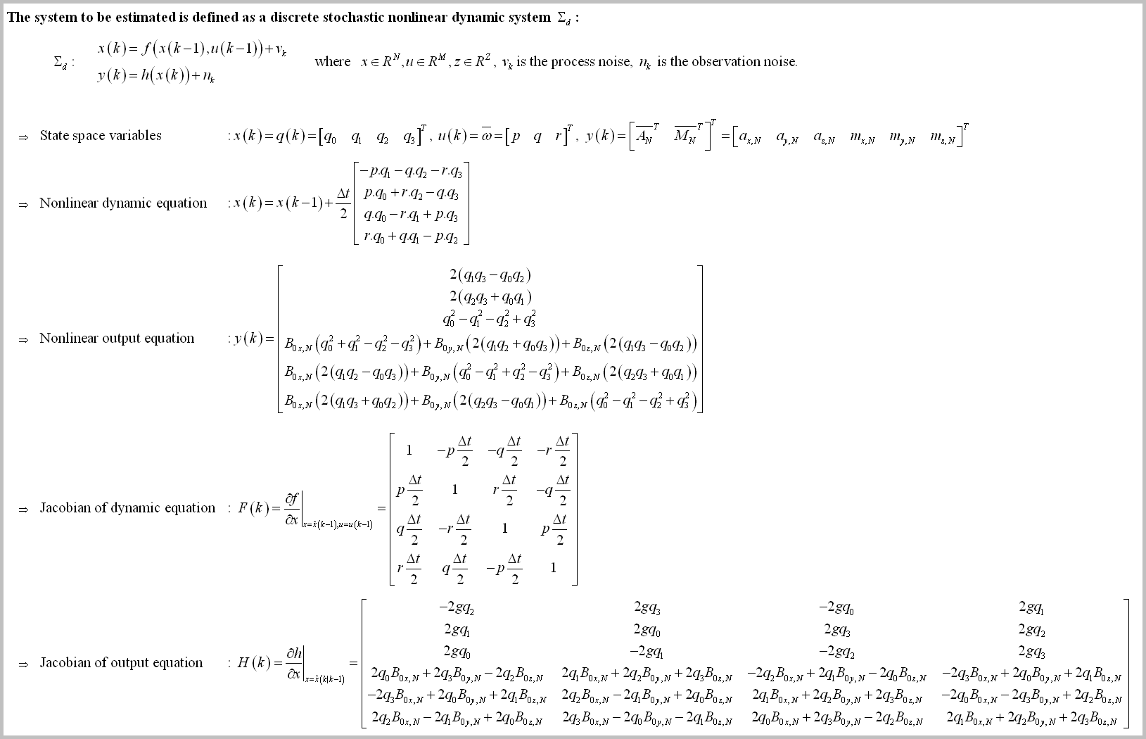 Discrete State Space Equation