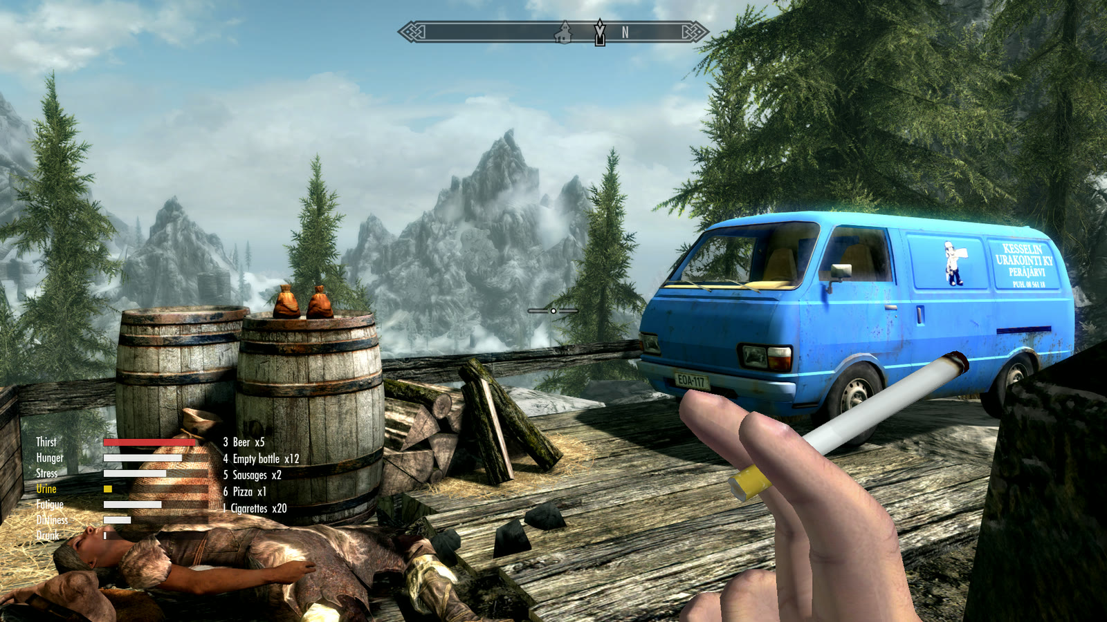 PerkeleRim: My Summer Car and Skyrim joined into one game