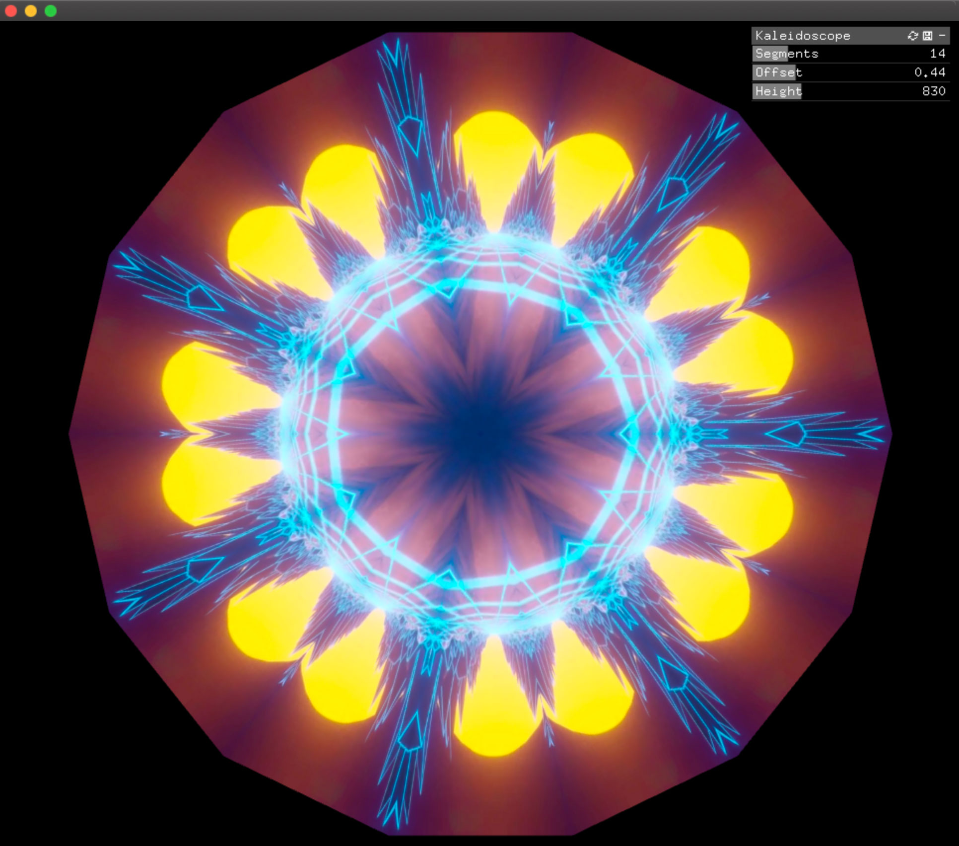 Screenshot of example app