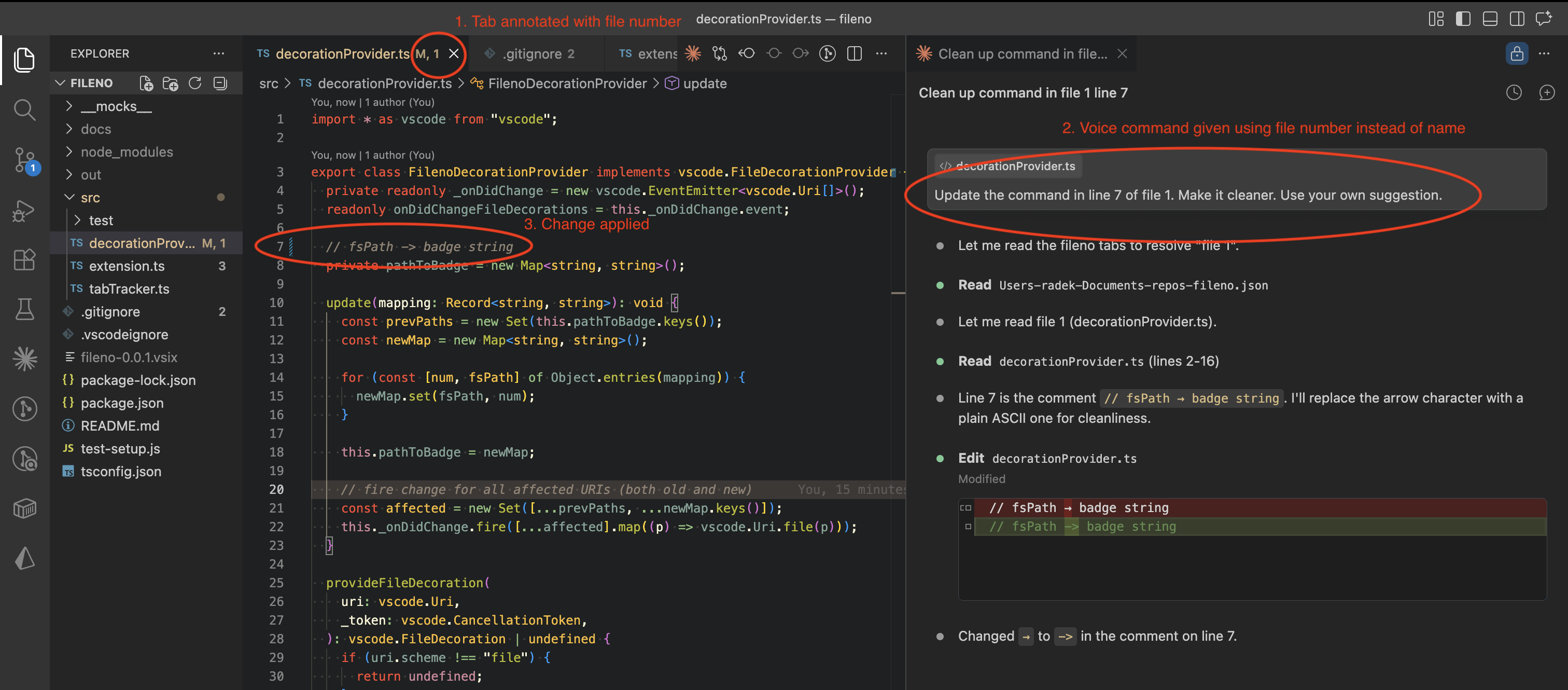 Example: tab badges and Claude Code integration