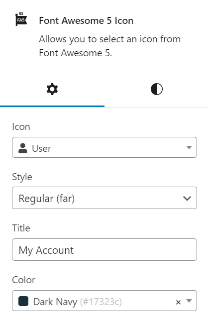 Screenshot showing the basic usage of the block