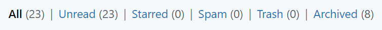 Screenshot showing the updated post count for each filter, the newly archived entry changed the archived entry count from 7 to 8.